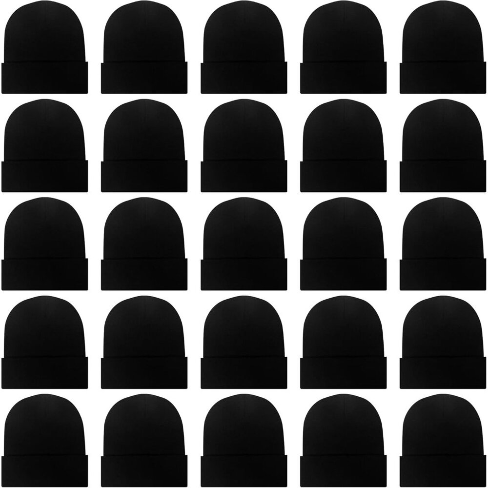 25 Pack Winter Beanie Hats Bulk For Men Women, Wholesale Knit Beanies Cold Weath